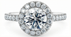 Platinum Diamond Ring - Medici Halo Engagement Ring - Diamond Halo Ring in 9k, 14k, 18k Gold & Platinum - by Hearts Forever Jewellers