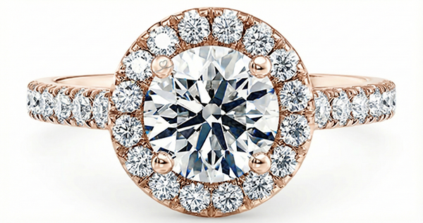 Platinum Diamond Ring - Medici Halo Engagement Ring - Diamond Halo Ring in 9k, 14k, 18k Gold & Platinum - by Hearts Forever Jewellers