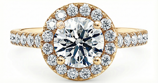 Platinum Diamond Ring - Medici Halo Engagement Ring - Diamond Halo Ring in 9k, 14k, 18k Gold & Platinum - by Hearts Forever Jewellers