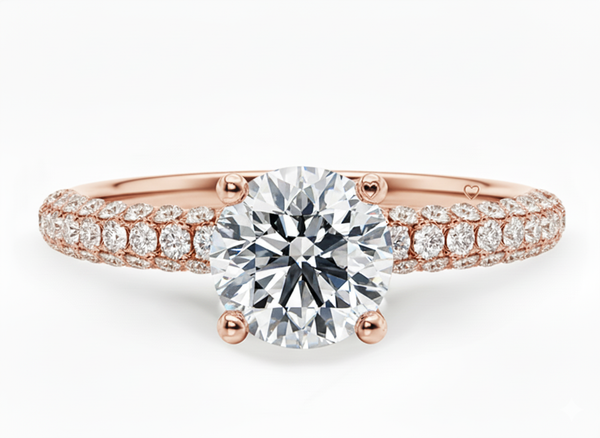 Platinum Diamond Ring - Muse Diamond Band Engagement Ring - Pave Diamond Band in 9k, 14k, 18k Gold & Platinum - by Hearts Forever Jewellers