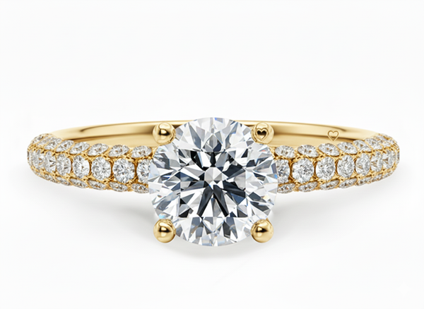 Platinum Diamond Ring - Muse Diamond Band Engagement Ring - Pave Diamond Band in 9k, 14k, 18k Gold & Platinum - by Hearts Forever Jewellers