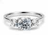 Platinum Diamond Ring - Roma Trilogy Engagement Ring - Three Stone Diamond Ring in 9k, 14k, 18k Gold & Platinum - by Hearts Forever Jewellers