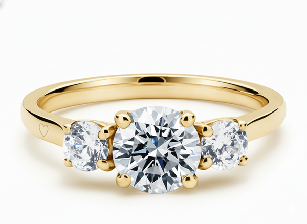 Platinum Diamond Ring - Roma Trilogy Engagement Ring - Three Stone Diamond Ring in 9k, 14k, 18k Gold & Platinum - by Hearts Forever Jewellers