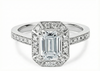 Platinum Diamond Ring - Zelda Halo Engagement Ring - Legendary Diamond Halo Ring in 9k, 14k, 18k Gold & Platinum - by Hearts Forever Jewellers