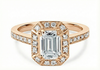 Platinum Diamond Ring - Zelda Halo Engagement Ring - Legendary Diamond Halo Ring in 9k, 14k, 18k Gold & Platinum - by Hearts Forever Jewellers