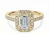 Platinum Diamond Ring - Zelda Halo Engagement Ring - Legendary Diamond Halo Ring in 9k, 14k, 18k Gold & Platinum - by Hearts Forever Jewellers